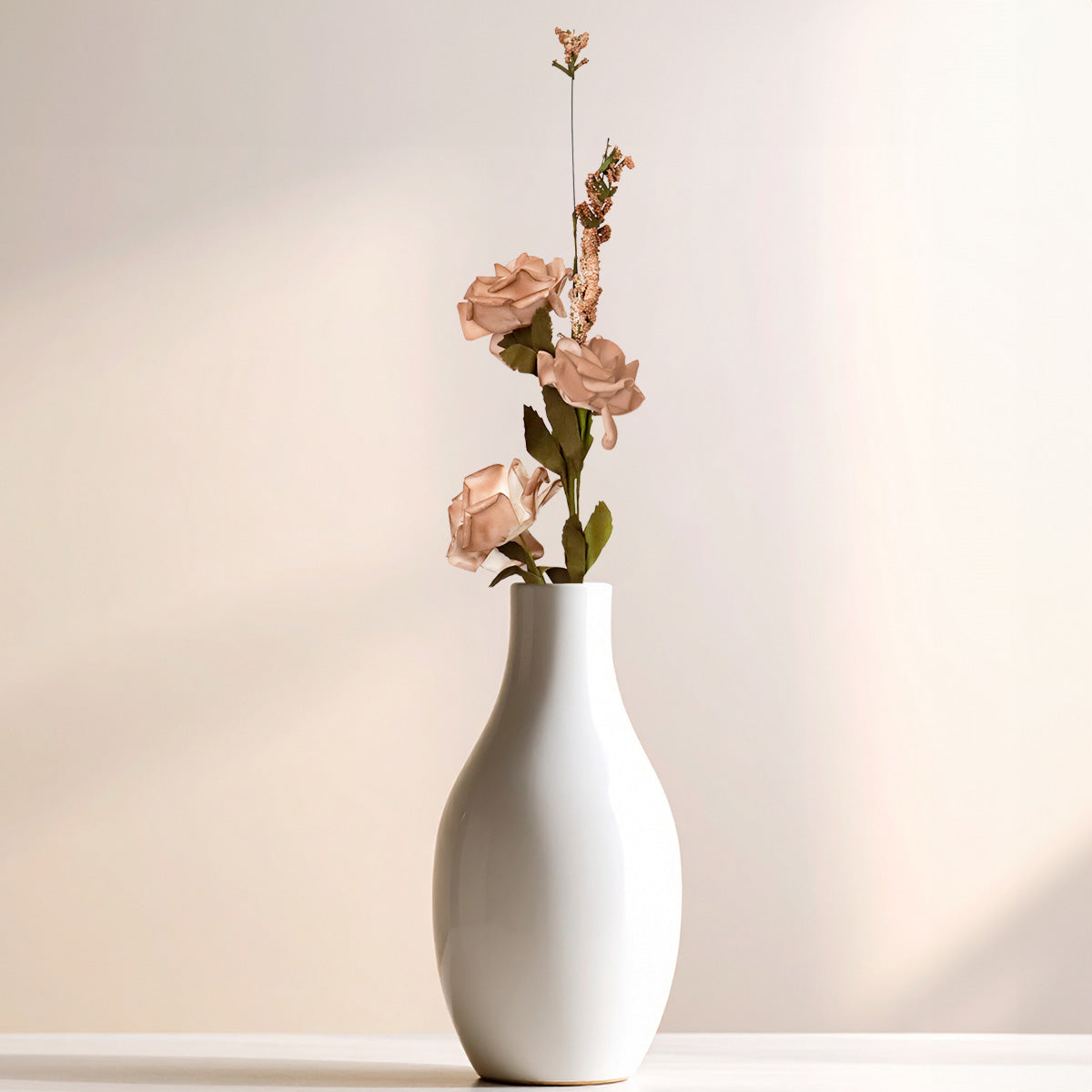 Rosa, Flores Artificiales, Color Café, 3 pzas