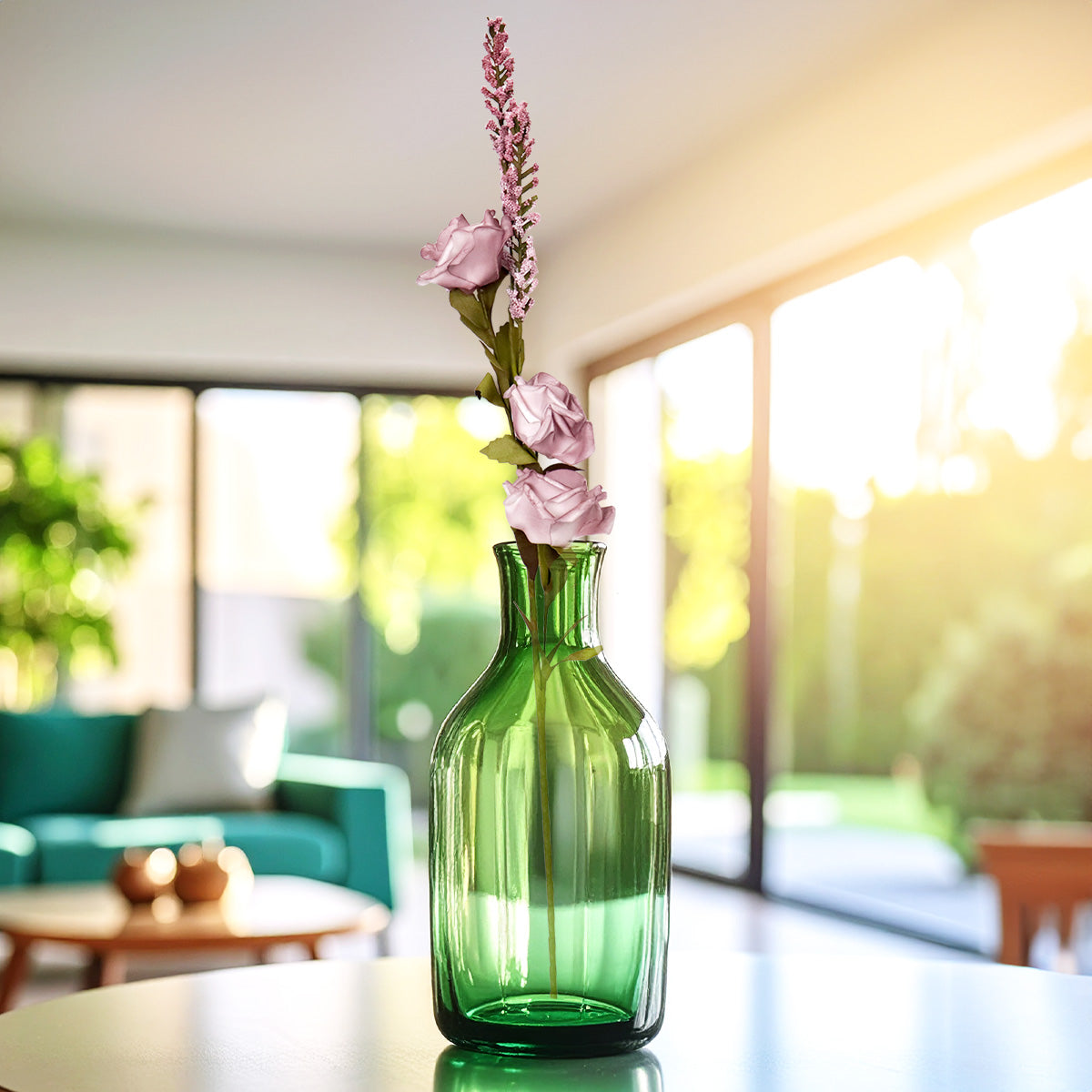 Rosa, Flores Artificiales, Color Lila, 3 pzas