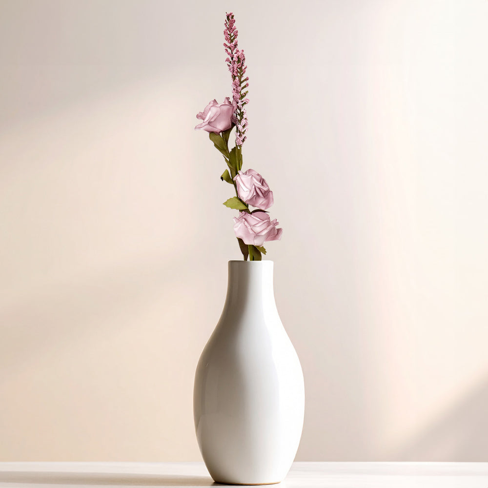 Rosa, Flores Artificiales, Color Lila, 3 pzas