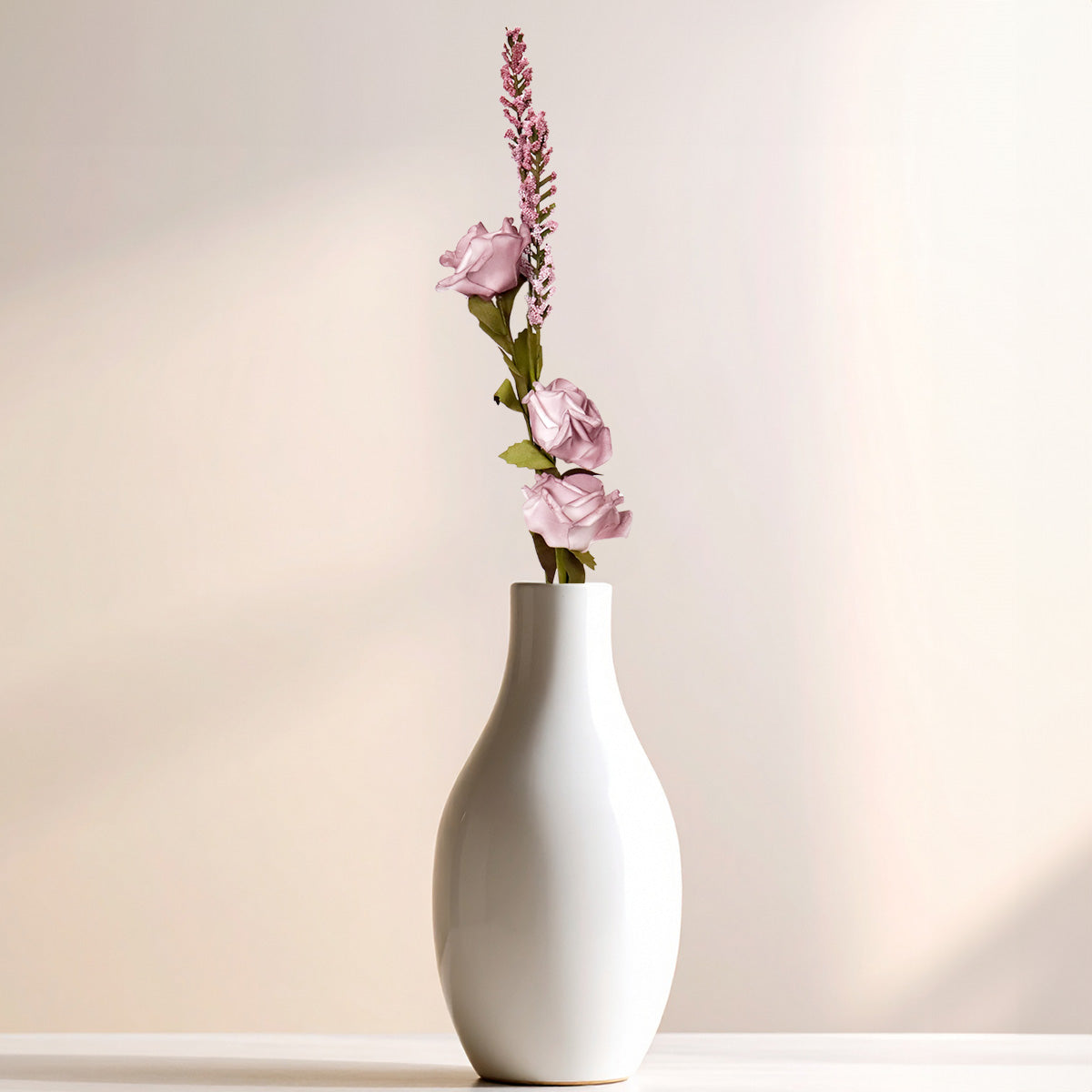 Rosa, Flores Artificiales, Color Lila, 3 pzas