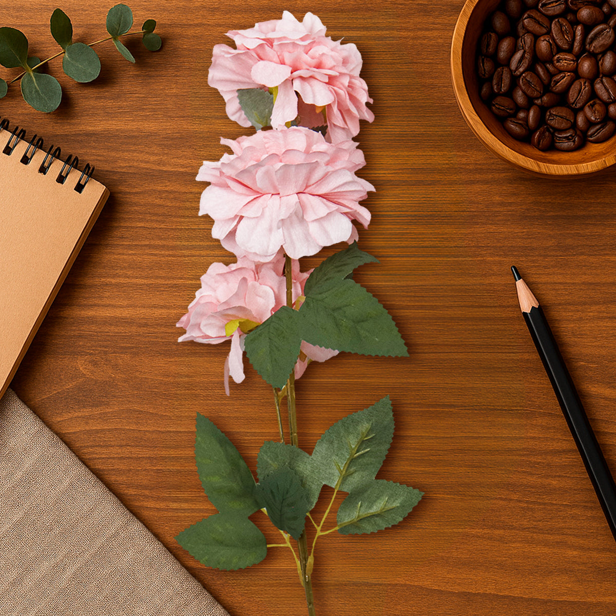 Flores Artificiales, Color Rosa, 3 pzas