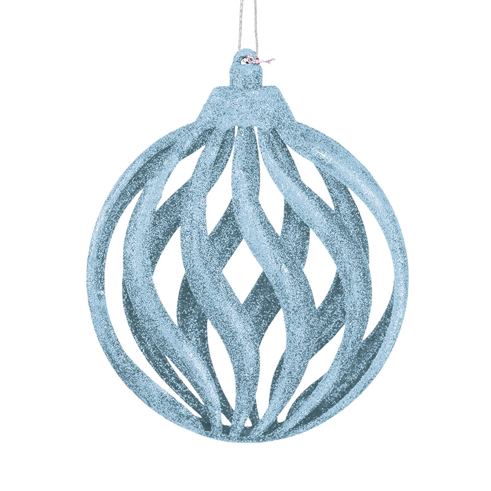 Esfera Navideña, Glitter, Color Azul, 17 cm