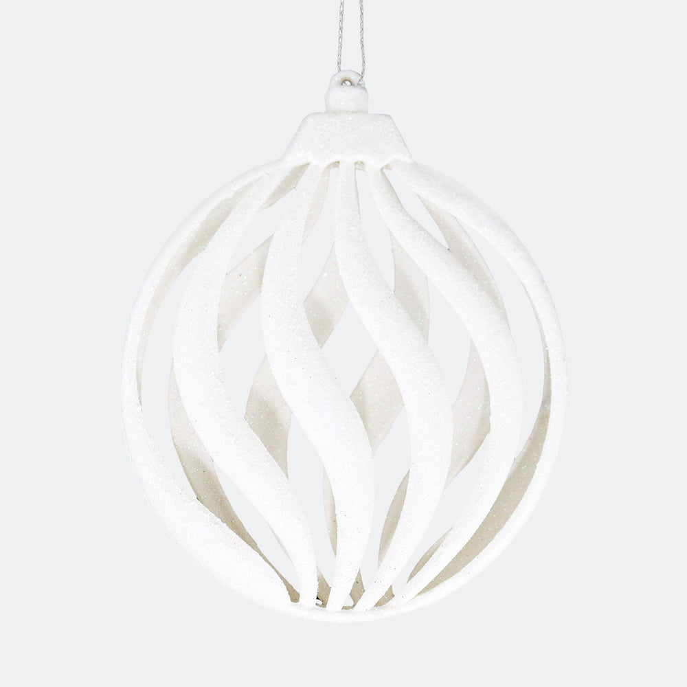 Esfera Navideña, Glitter, Color Blanco, 17 cm