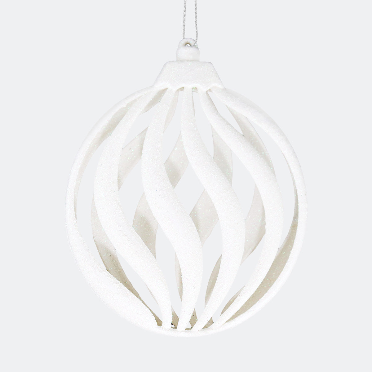 Esfera Navideña, Glitter, Color Blanco, 17 cm