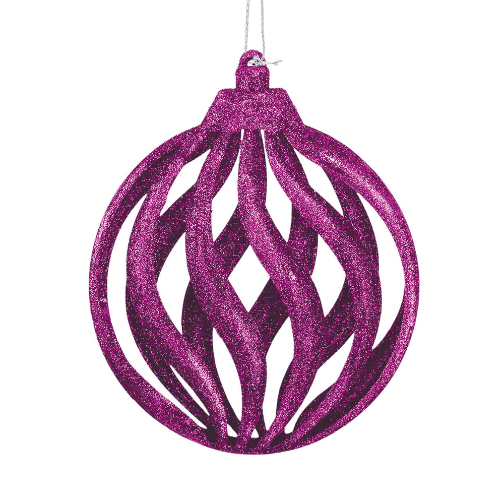 Esfera Navideña, Glitter, Color Morado, 17 cm