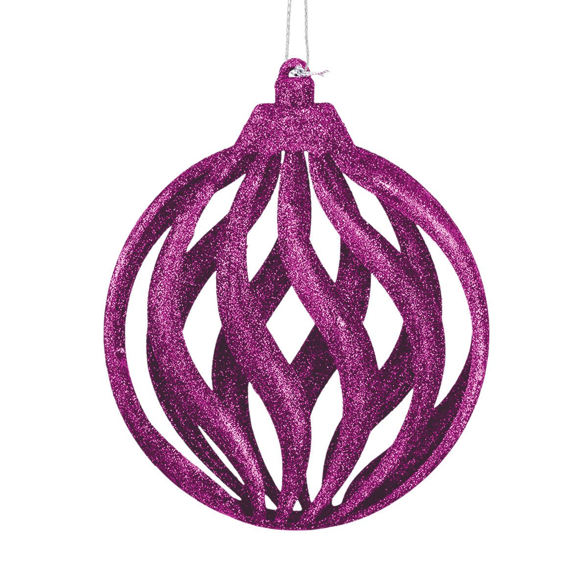 Esfera Navideña, Glitter, Color Morado, 17 cm
