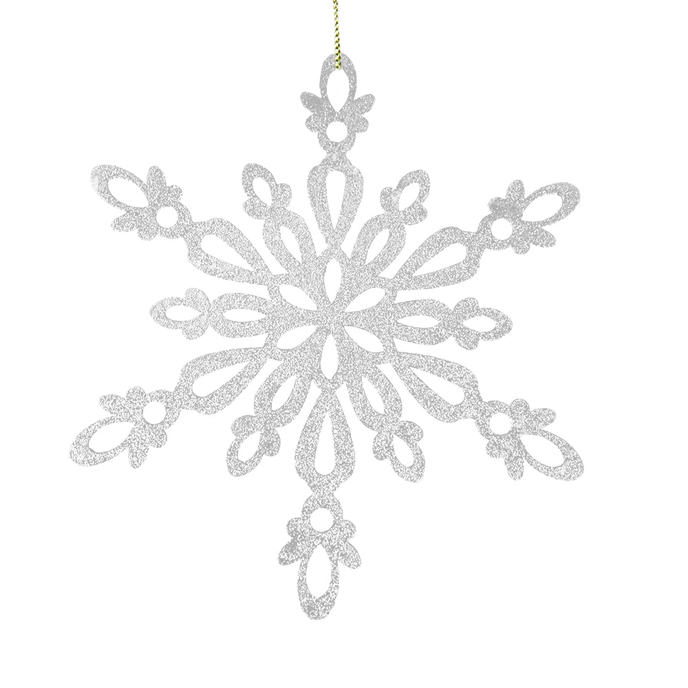 Copo de Nieve Jumbo con Glitter, Color Plata