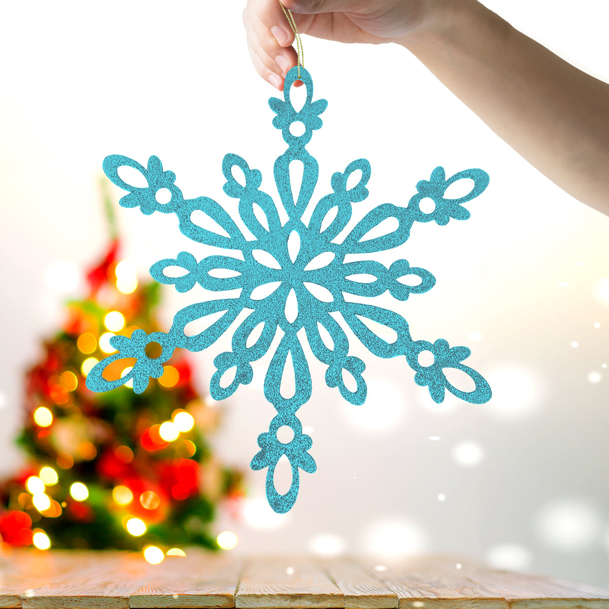 Copo de Nieve Jumbo con Glitter, Color Azul