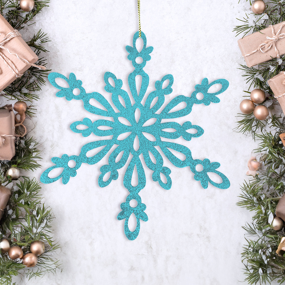 Copo de Nieve Jumbo con Glitter, Color Azul