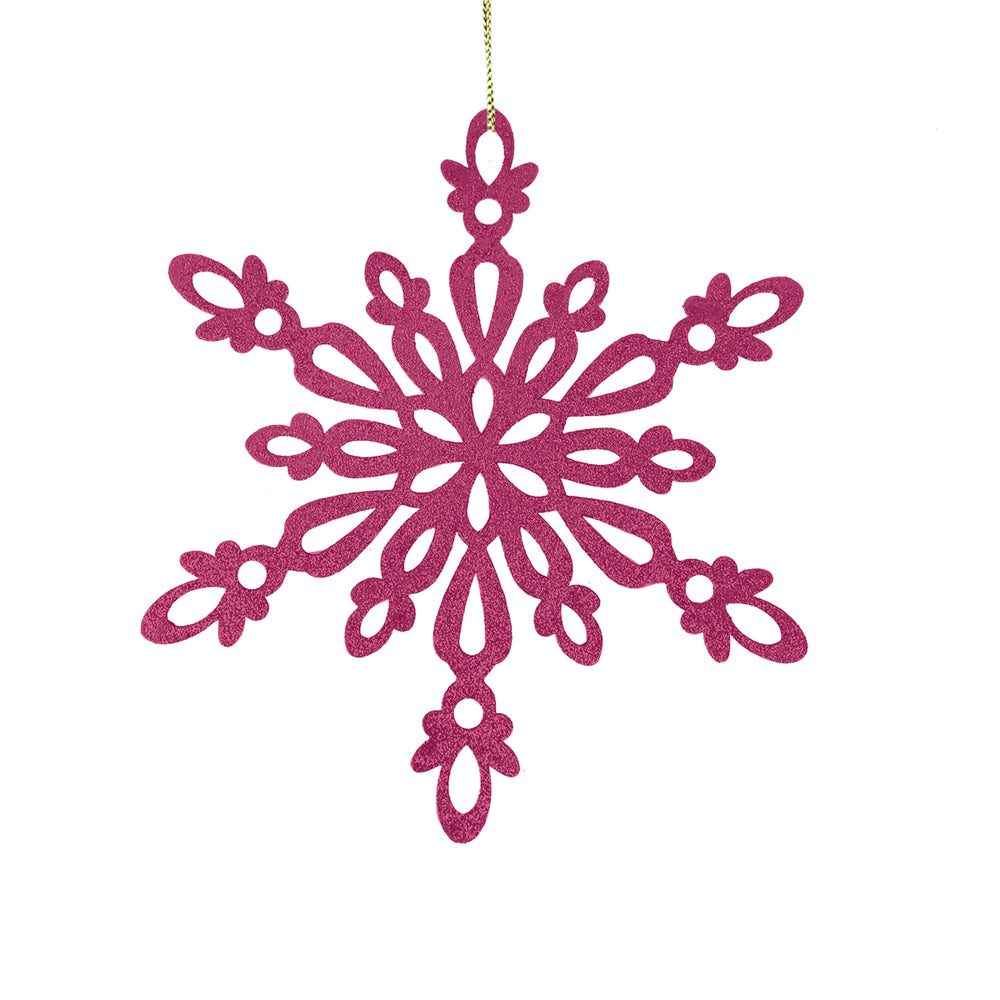 Copo de Nieve Jumbo con Glitter, Color Fucsia