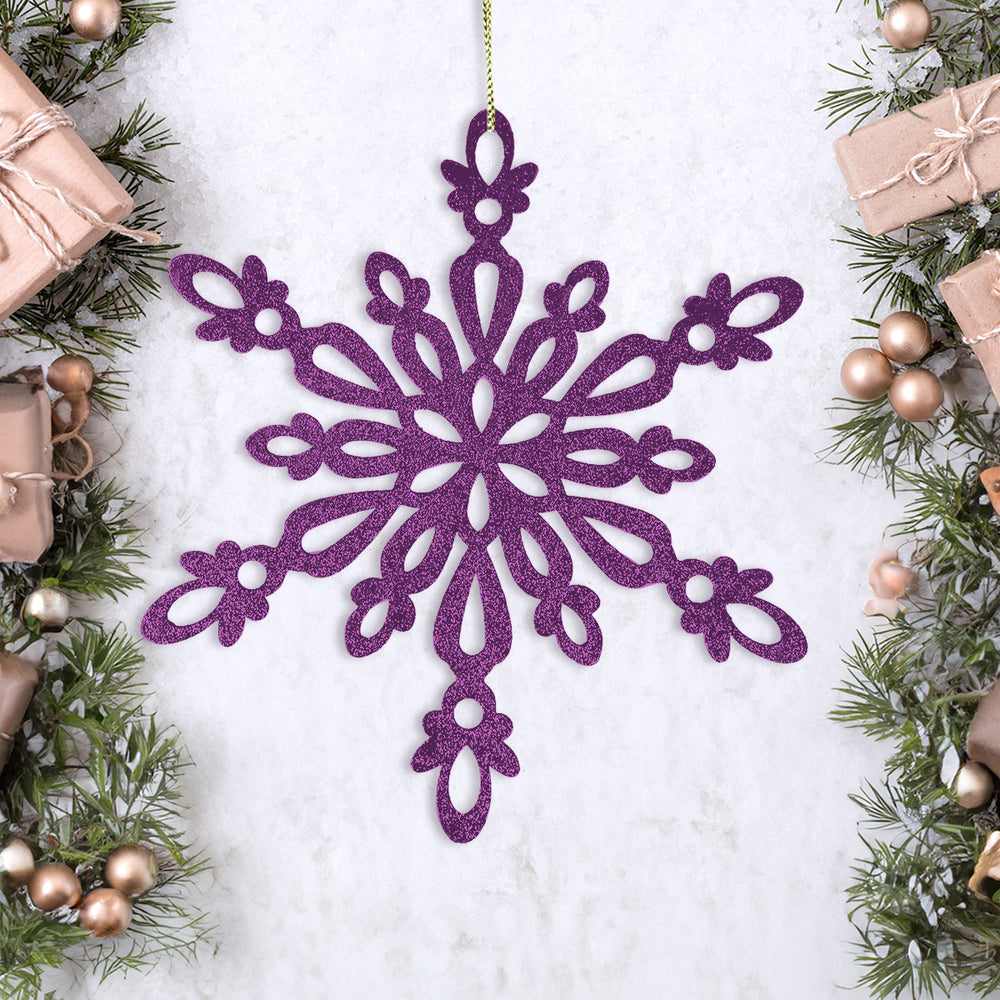 Copo de Nieve Jumbo con Glitter, Color Morado