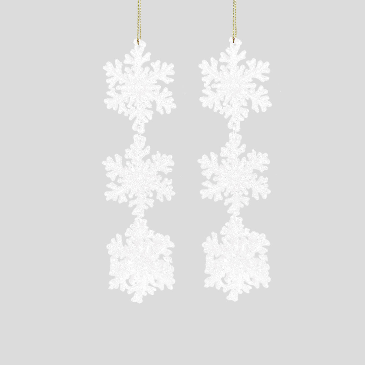 Copo de Nieve, Ornamento Colgante, Color Blanco, 2 pzas