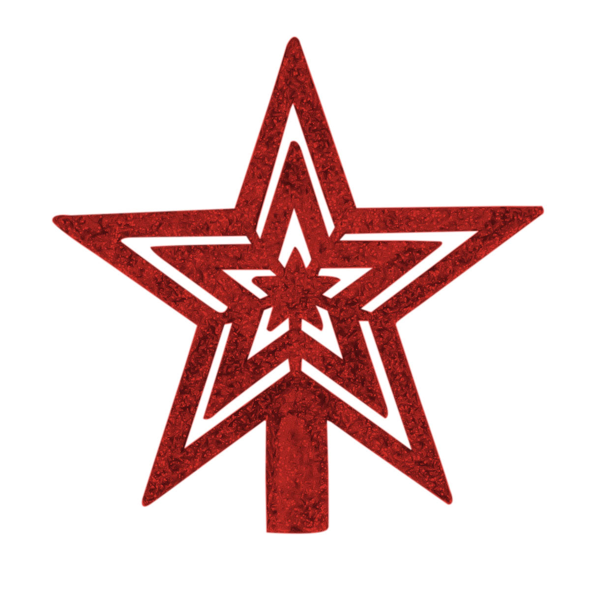 Mini Estrella Brillante, Punta de Árbol, Color Rojo