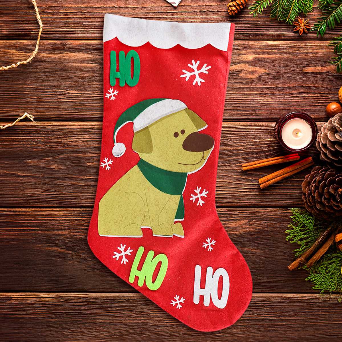 Bota Navideña, Perrito, 40 cm