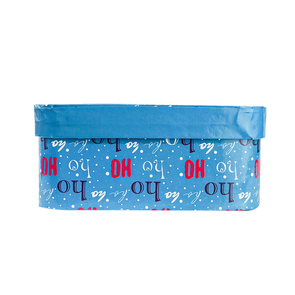 Caja Cuadrada Multiusos Navideña con Ventana, Color Azul