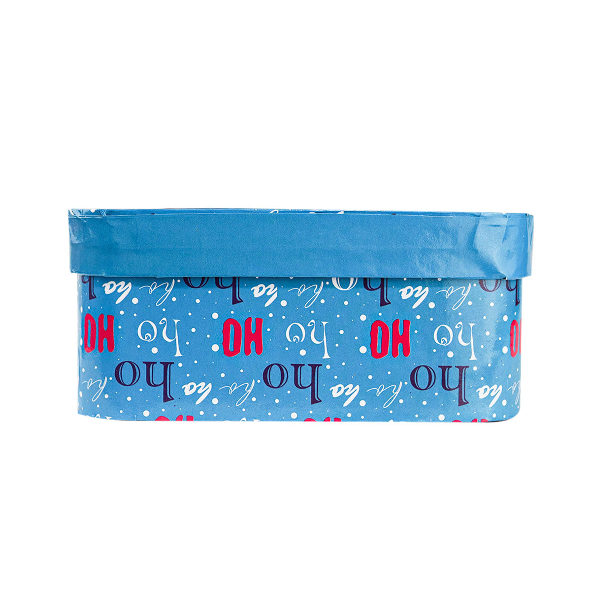 Caja Cuadrada Multiusos Navideña con Ventana, Color Azul