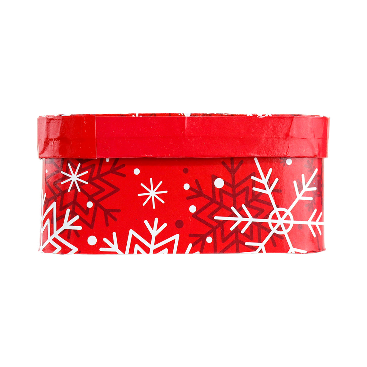 Caja Cuadrada Multiusos Navideña con Ventana, Color Rojo