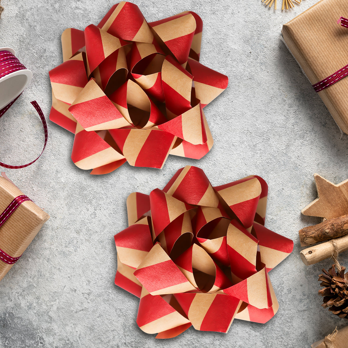 Moños para Regalo, 2 pzas, Color Rojo