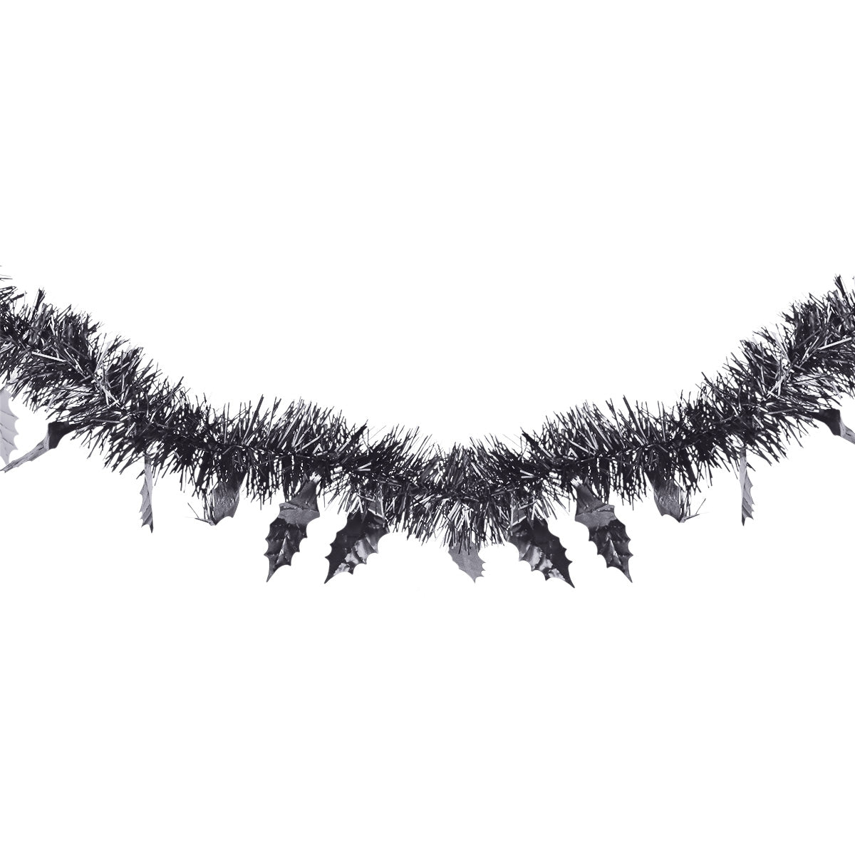 Guirnalda Navideña Brillante, Detalles Hojas, Color Negro