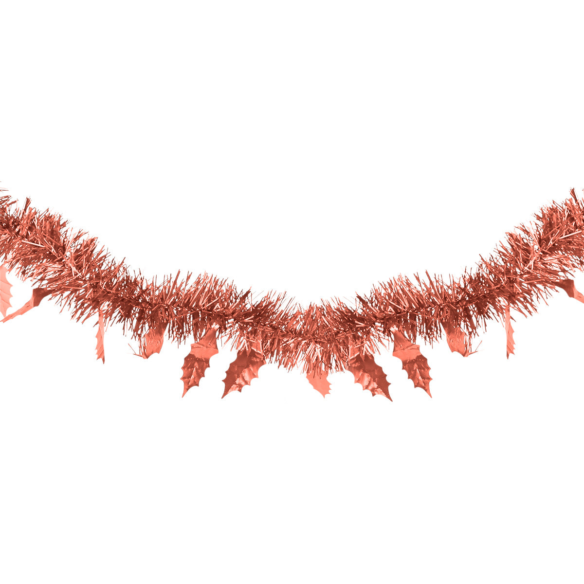 Guirnalda Navideña Brillante, Detalles Hojas, Color Bronce