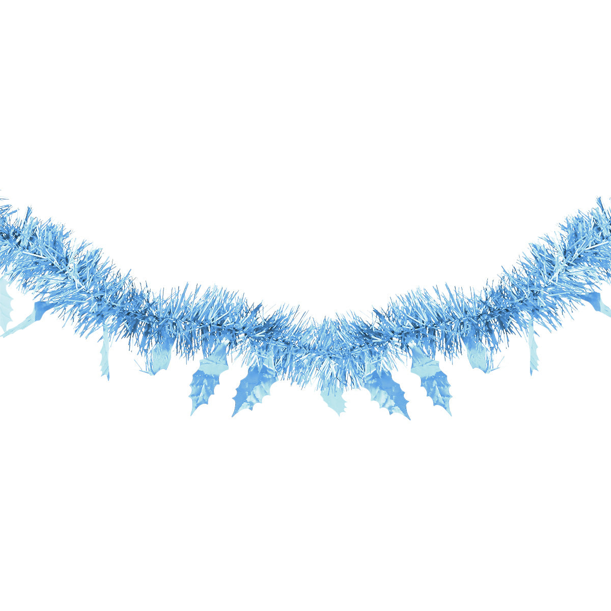 Guirnalda Navideña Brillante, Detalles Hojas, Color Azul