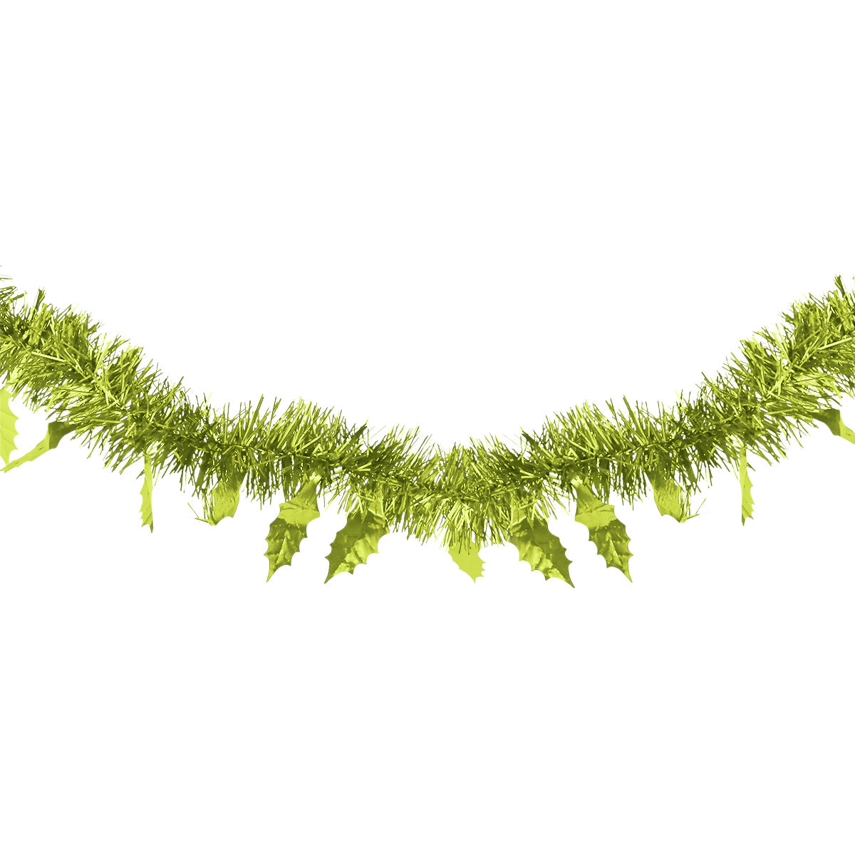 Guirnalda Navideña Brillante, Detalles Hojas, Color Verde