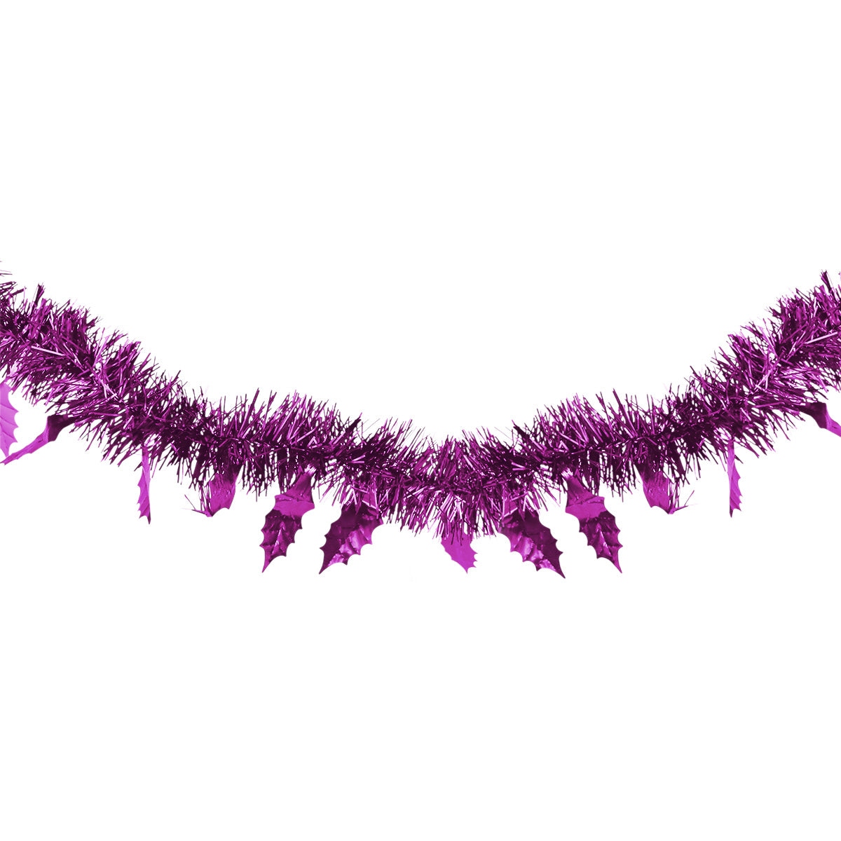 Guirnalda Navideña Brillante, Detalles Hojas, Color Morado