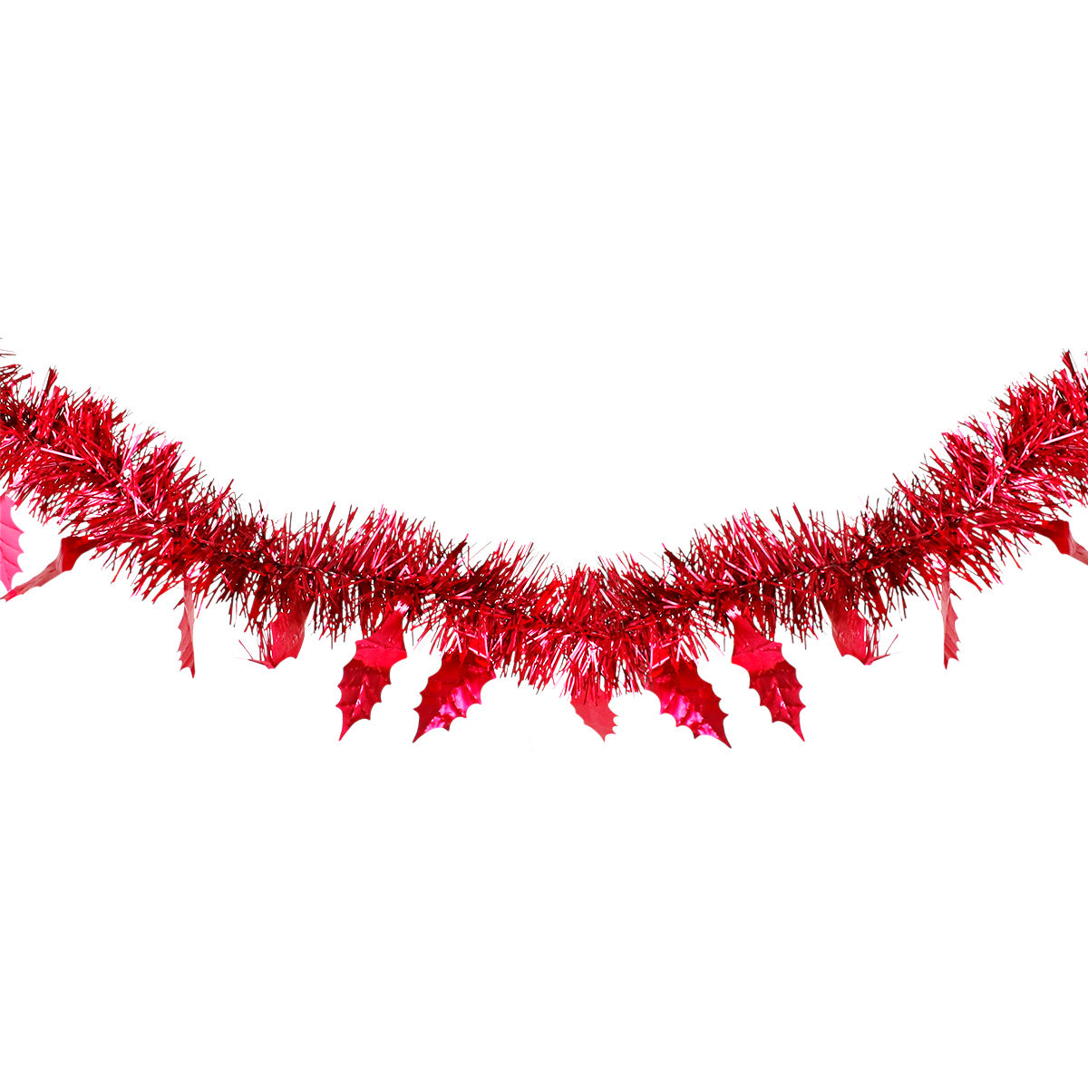 Guirnalda Navideña Brillante, Detalles Hojas, Color Vino