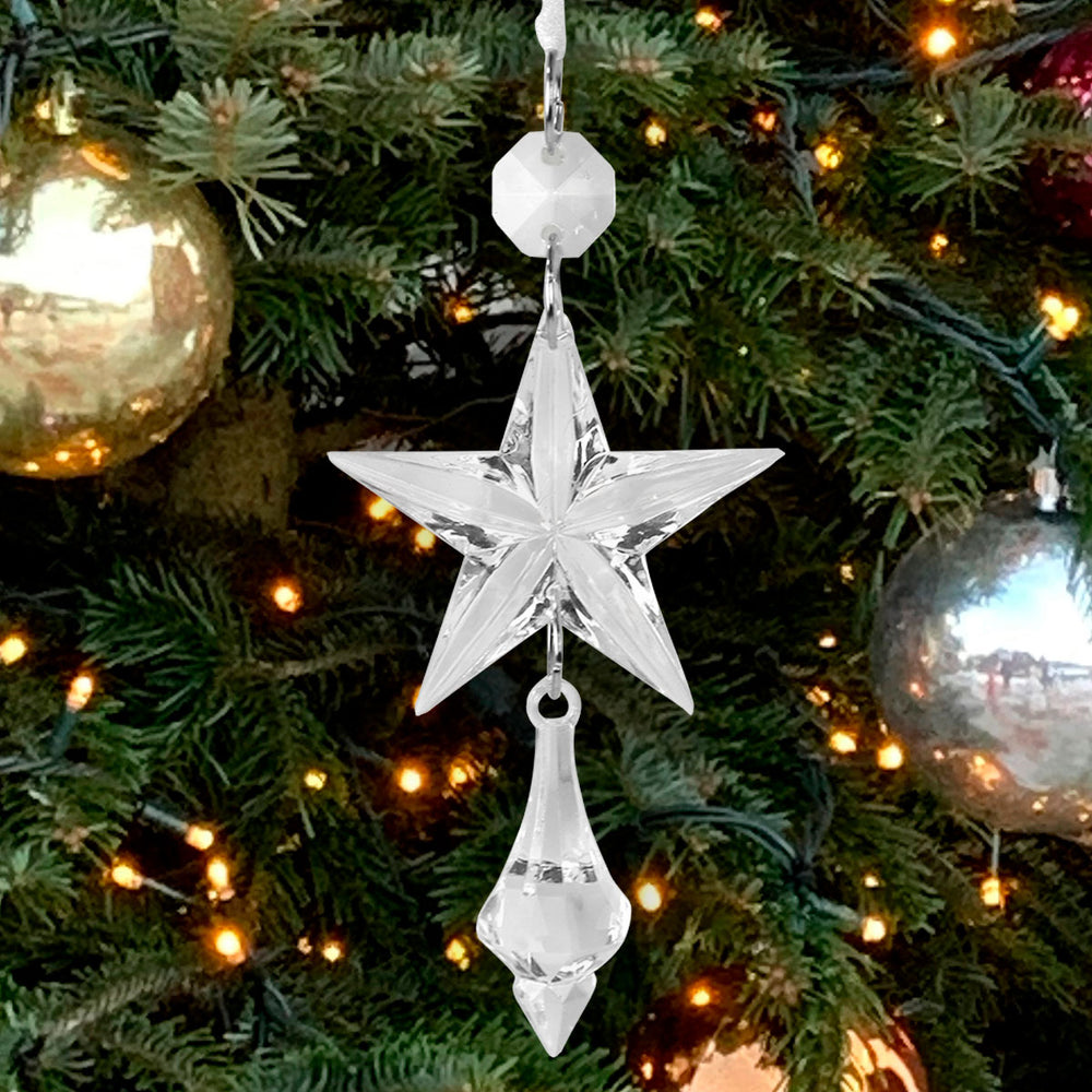 Estrellas, Adorno de Árbol Navideño de Plástico, 2 pzas