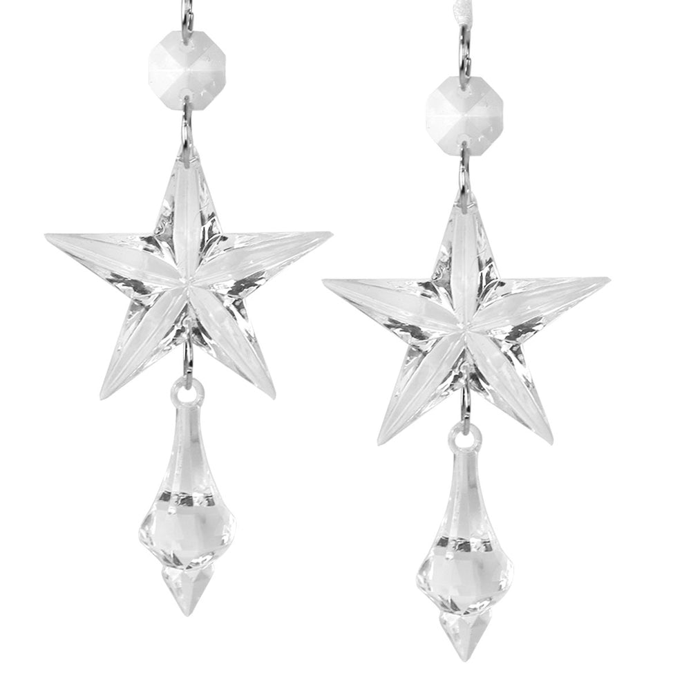 Estrellas, Adorno de Árbol Navideño de Plástico, 2 pzas