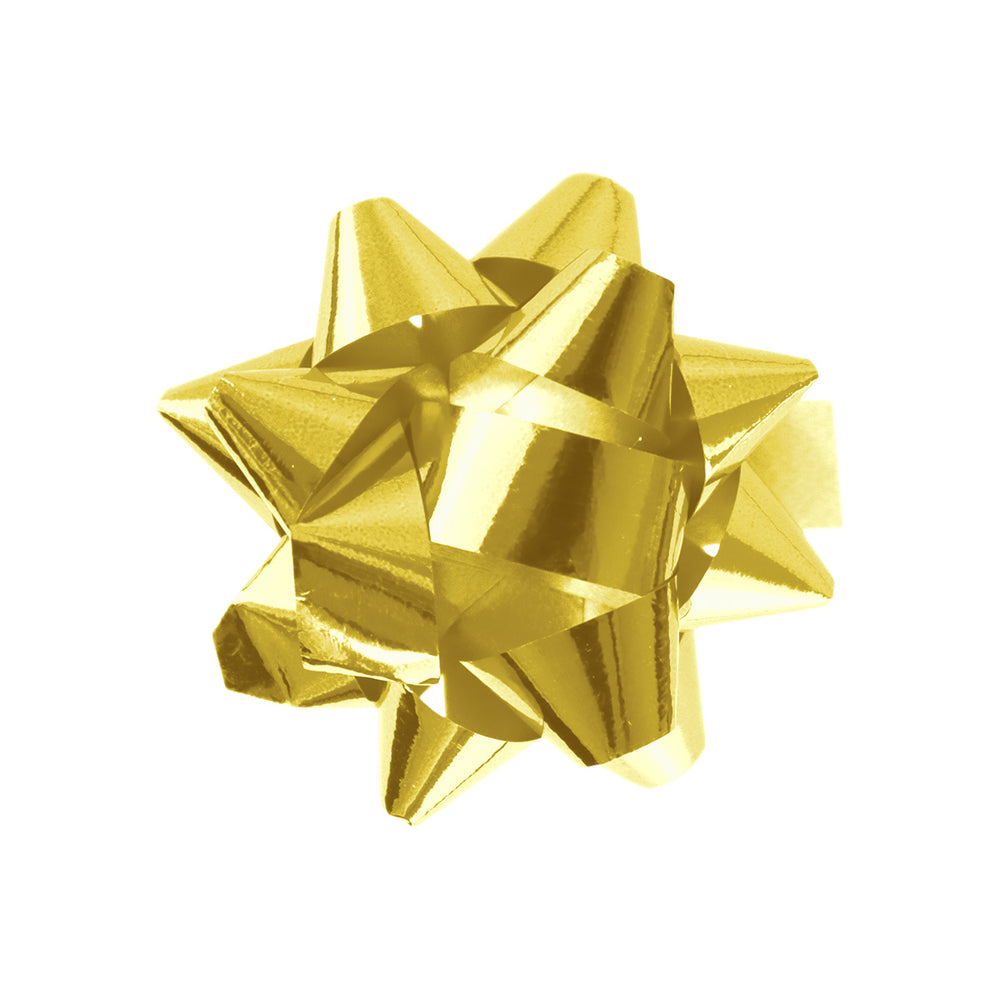 Mini Moños para Regalo, 12 pzas, Color Dorado