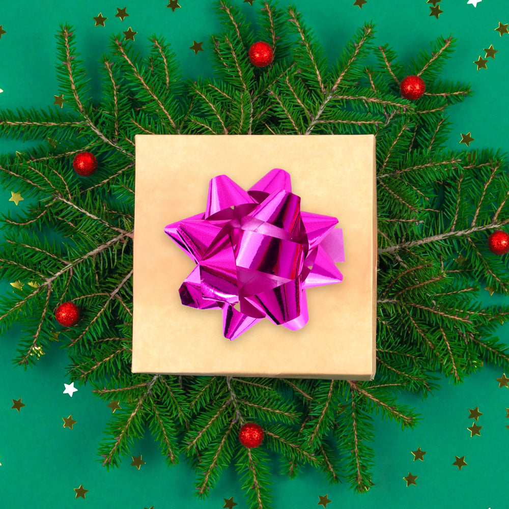 Mini Moños para Regalo, 12 pzas, Color Fucsia