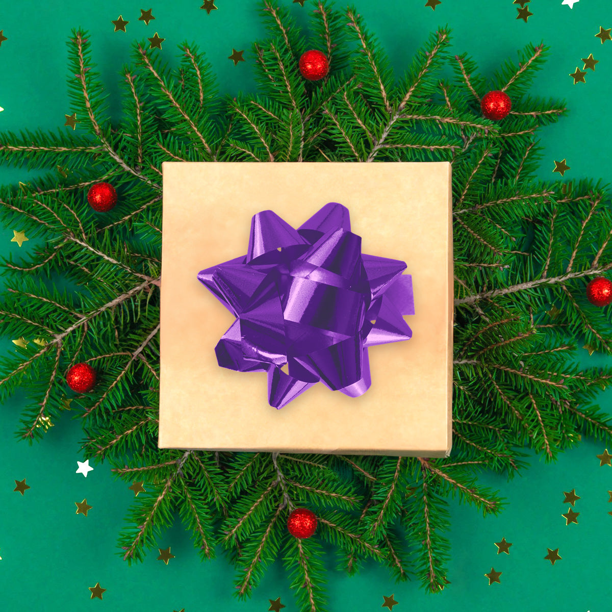 Mini Moños para Regalo, 12 pzas, Color Morado