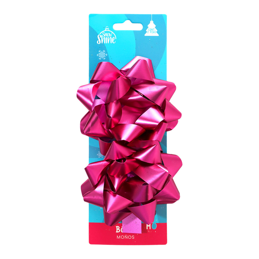 Moños para Regalo, 2 pzas, Color Fucsia
