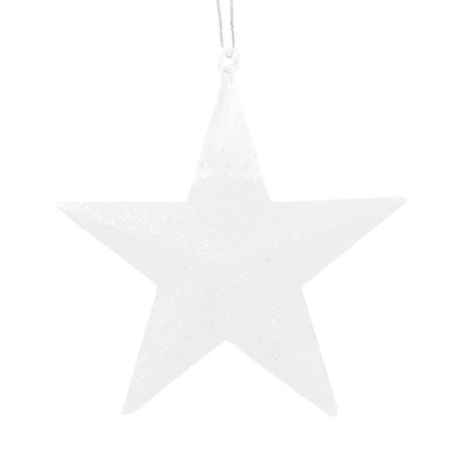 Estrella, Decoración Colgante, Glitter, Color Blanco, 2 pzas