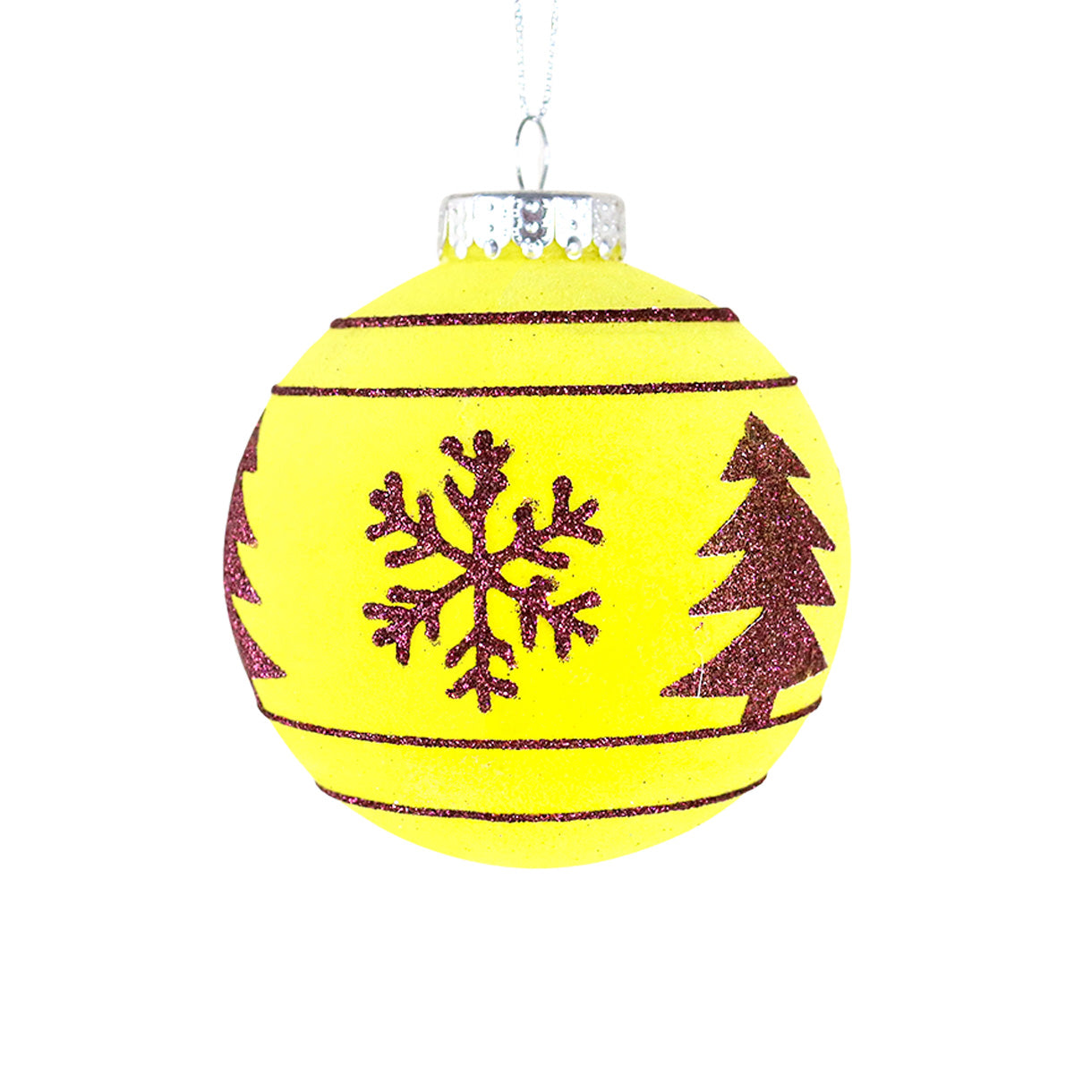 Esfera Navideña, Color Amarillo, 10 cm