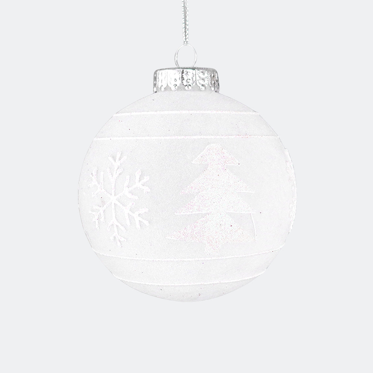 Esfera Navideña, Color Blanco, 10 cm