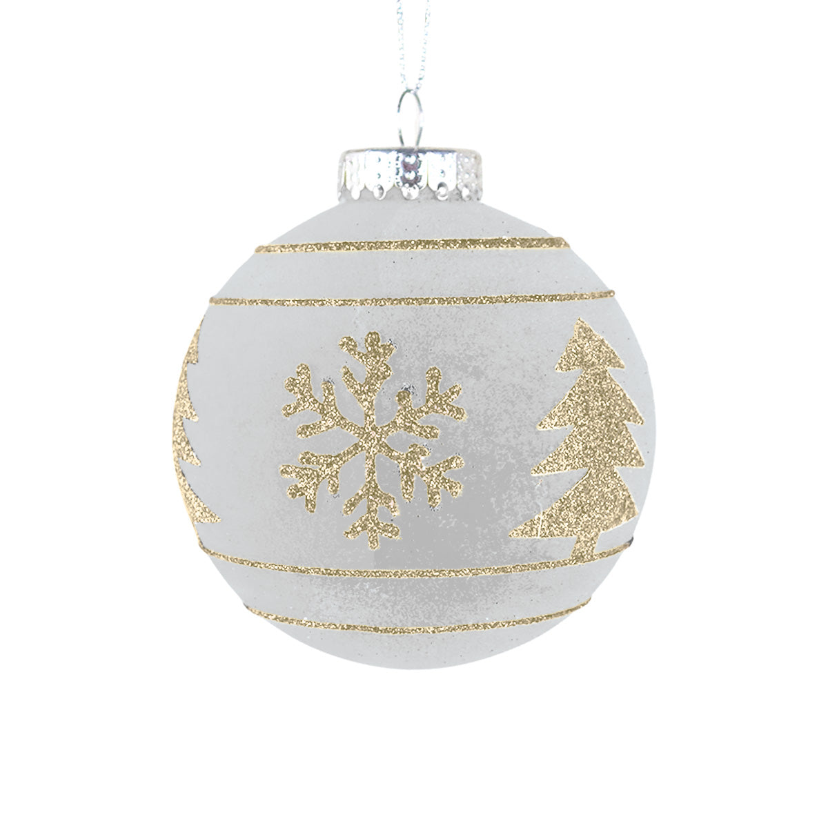 Esfera Navideña Terciopelo, Color Gris, 10 cm