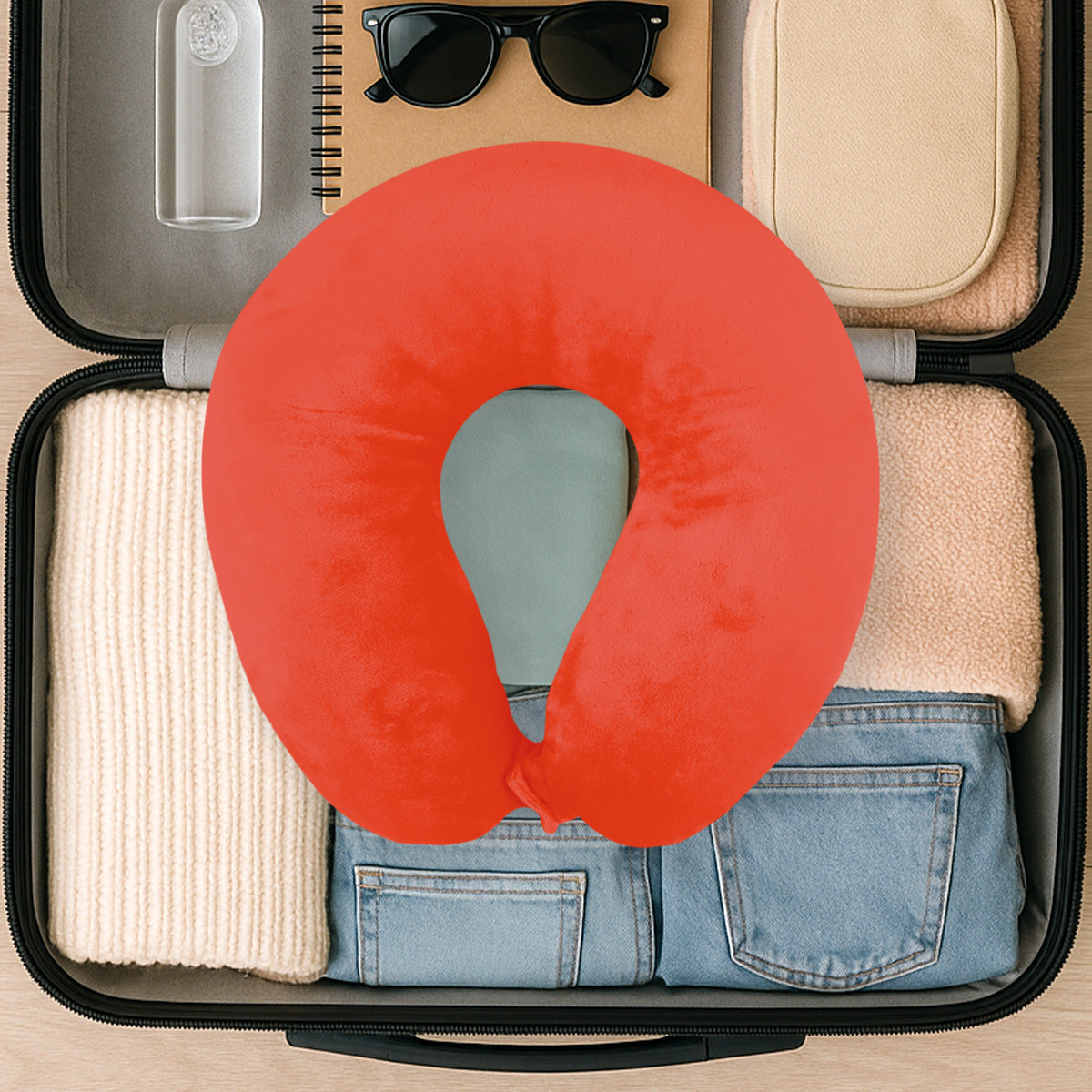 Almohada de Viaje Ergonómica, Color Ladrillo