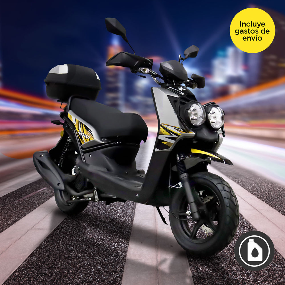 Motocicleta Kiwo KWS 150 2025, color Gris con Amarillo