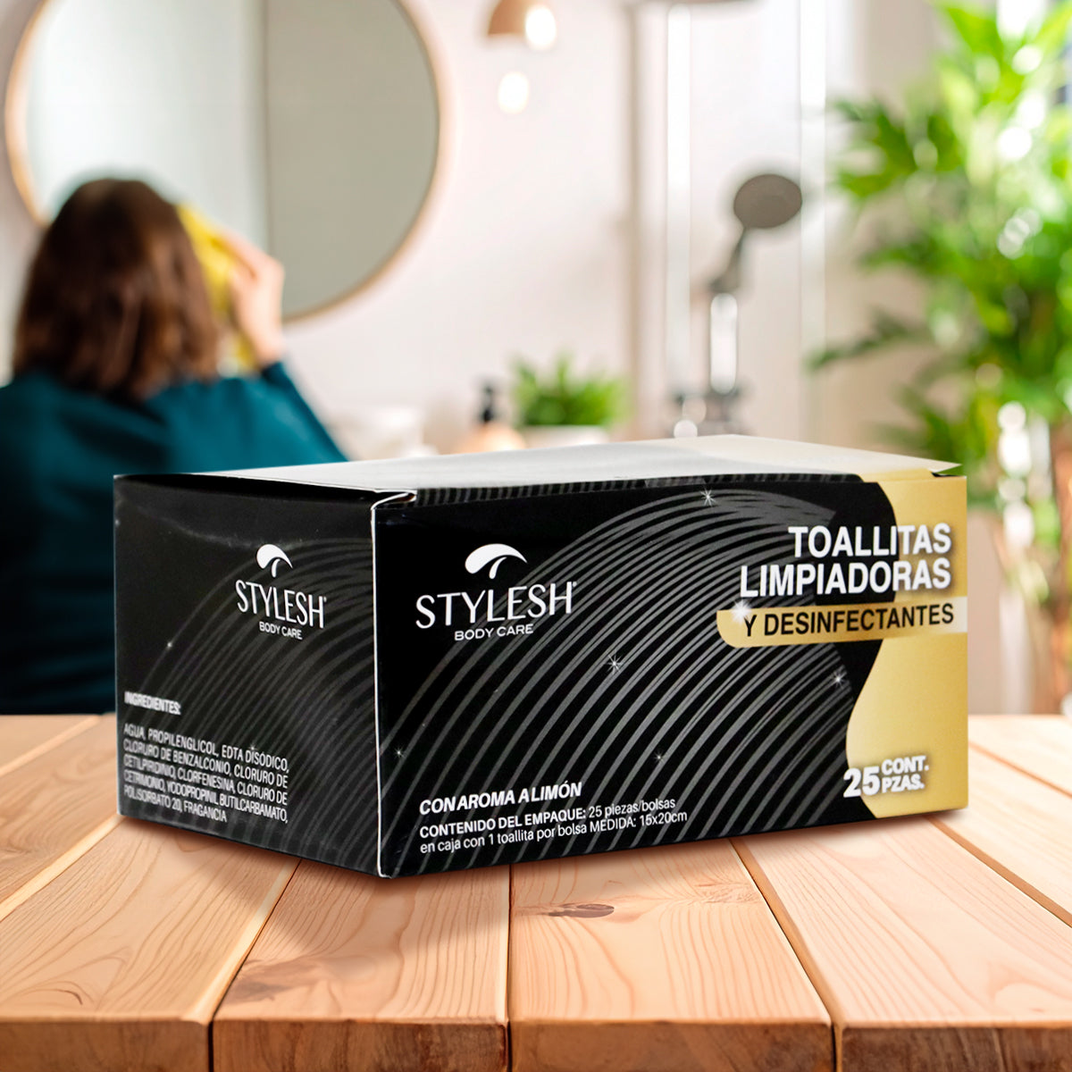 Toallitas Limpiadoras y Desinfectantes, Aroma Limón, Stylesh