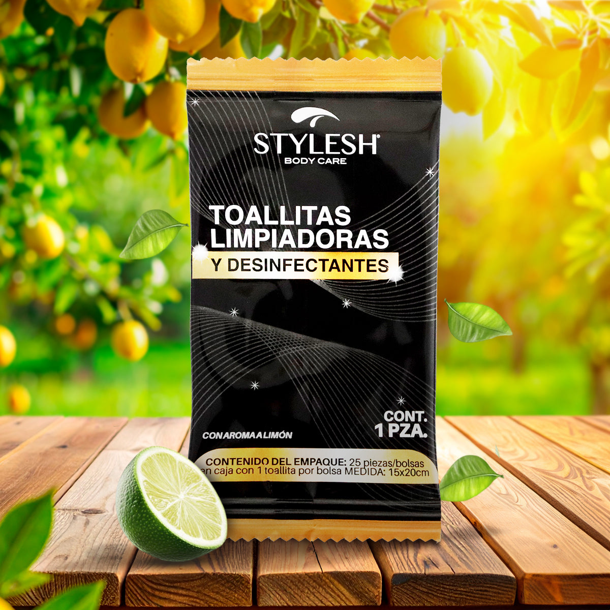 Toallitas Limpiadoras y Desinfectantes, Aroma Limón, Stylesh