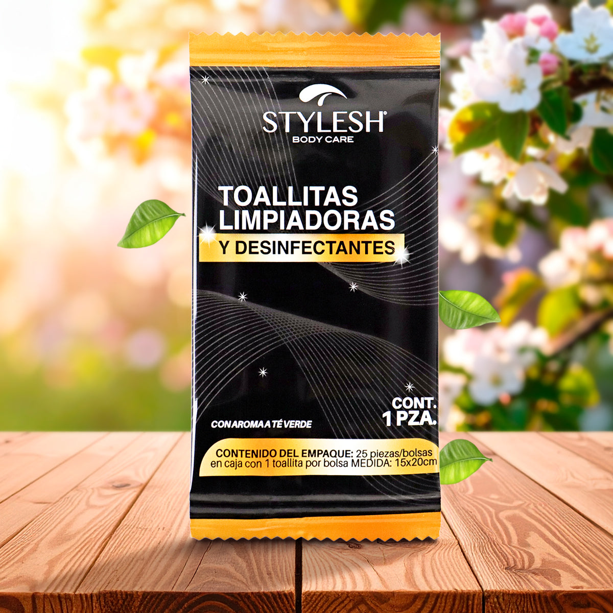 Toallitas Limpiadoras y Desinfectantes, Aroma Té Verde, Stylesh