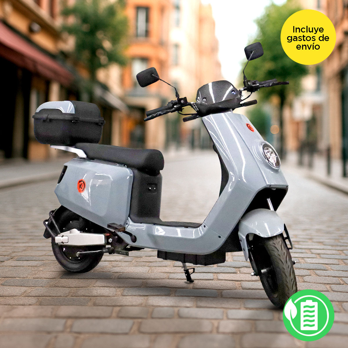 Bicicleta Eléctrica Kiwo N7, color Gris