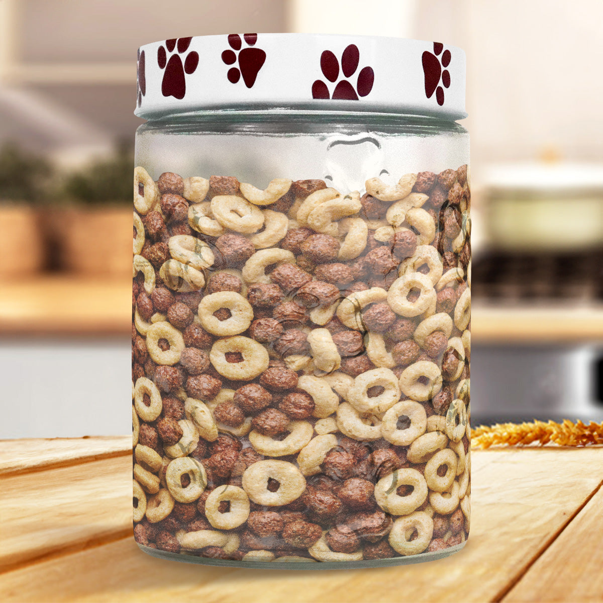 Frasco de Vidrio con Tapa, Huellitas, 1200 ml