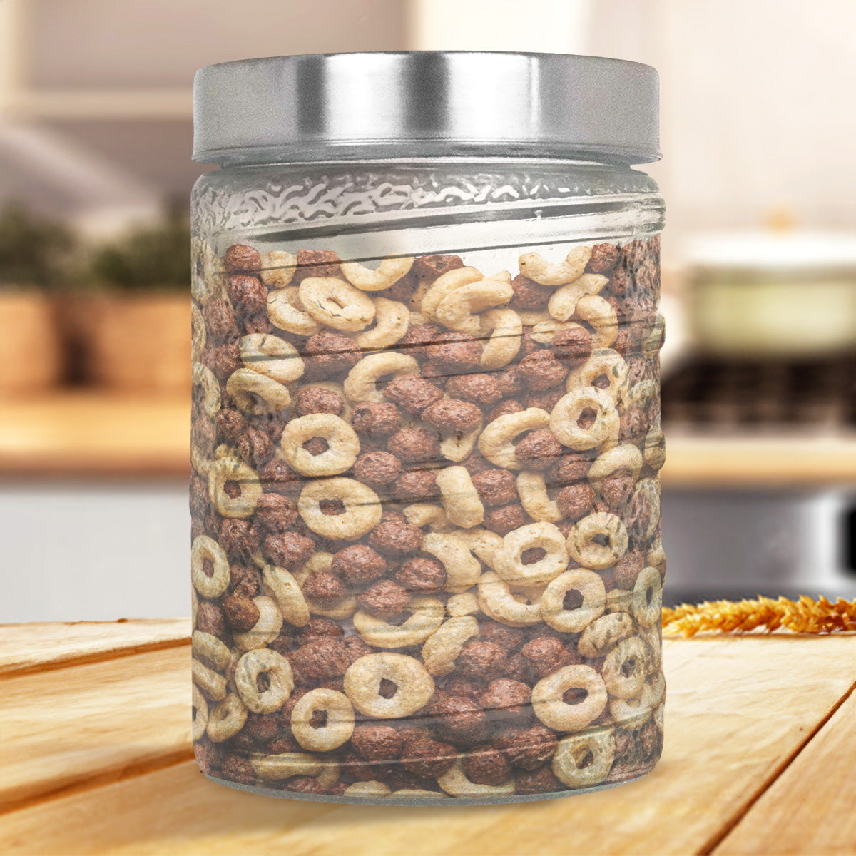 Frasco Texturizado de Vidrio con Tapa, 1200 ml