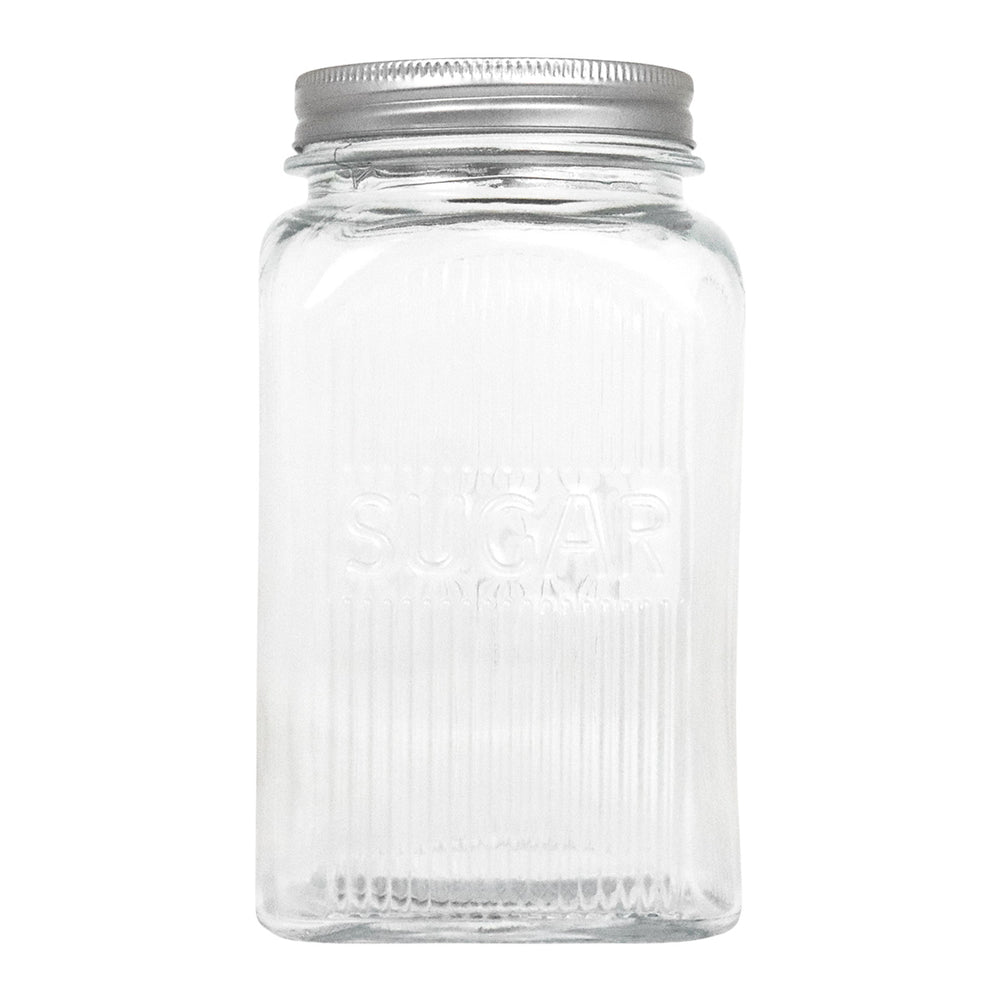 Frasco Texturizado de Vidrio con Tapa Gris, 1200 ml