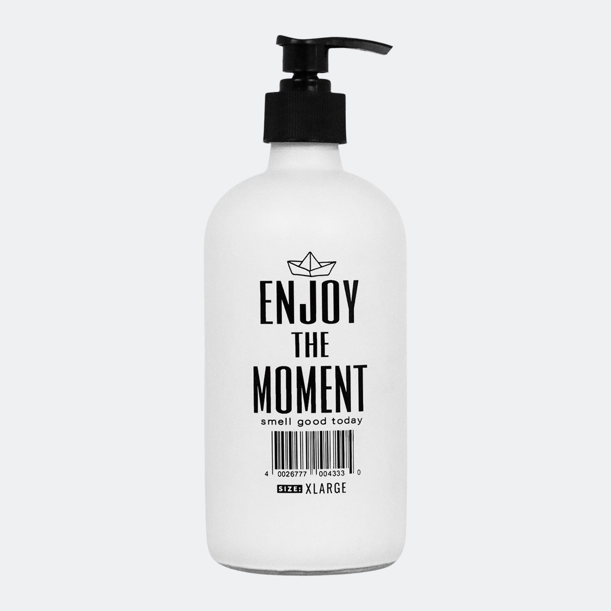 Jabonera de Cristal "Enjoy the moment", Color Blanco, 500 ml