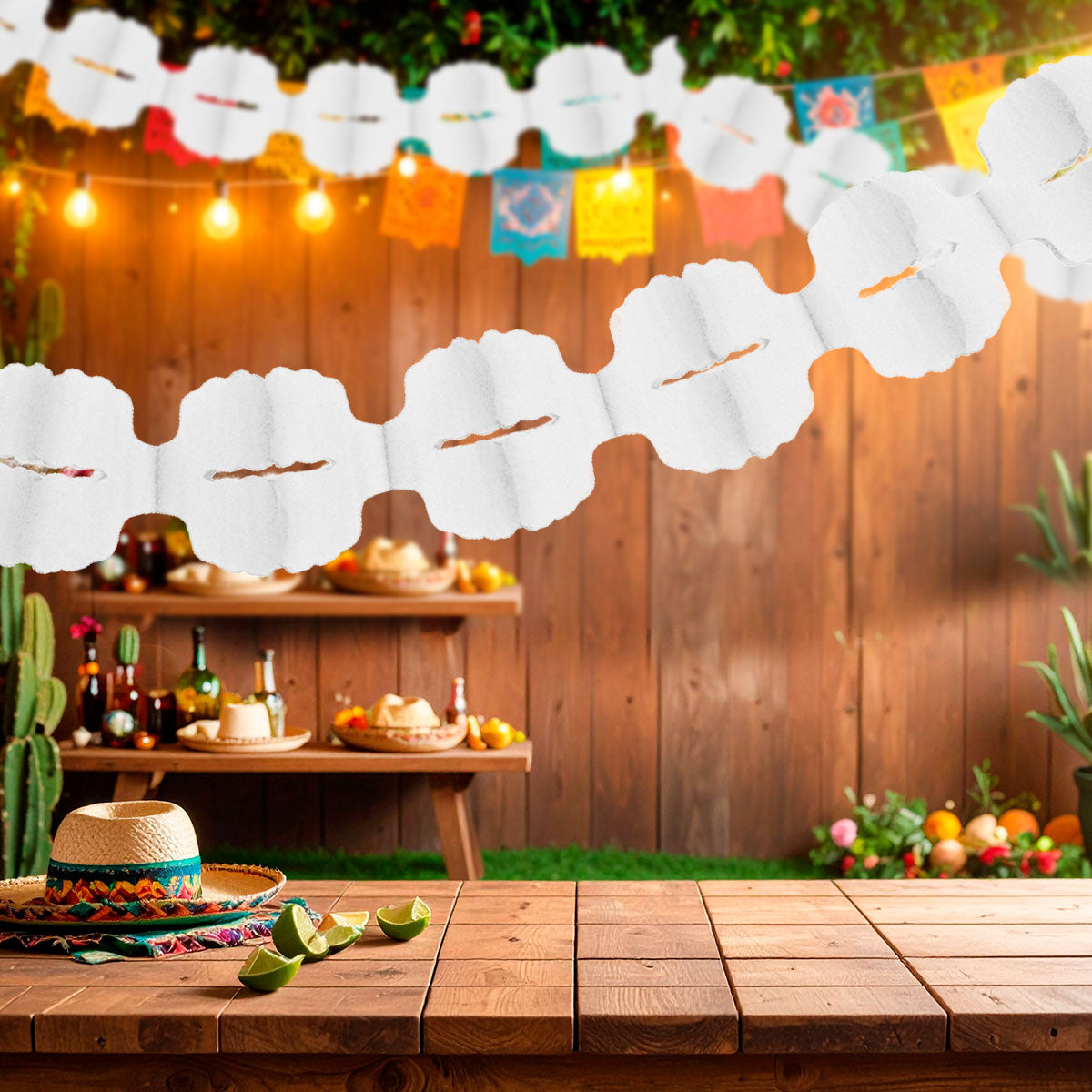 Decoración Colgante, Fiestas Patrias, Color Blanco