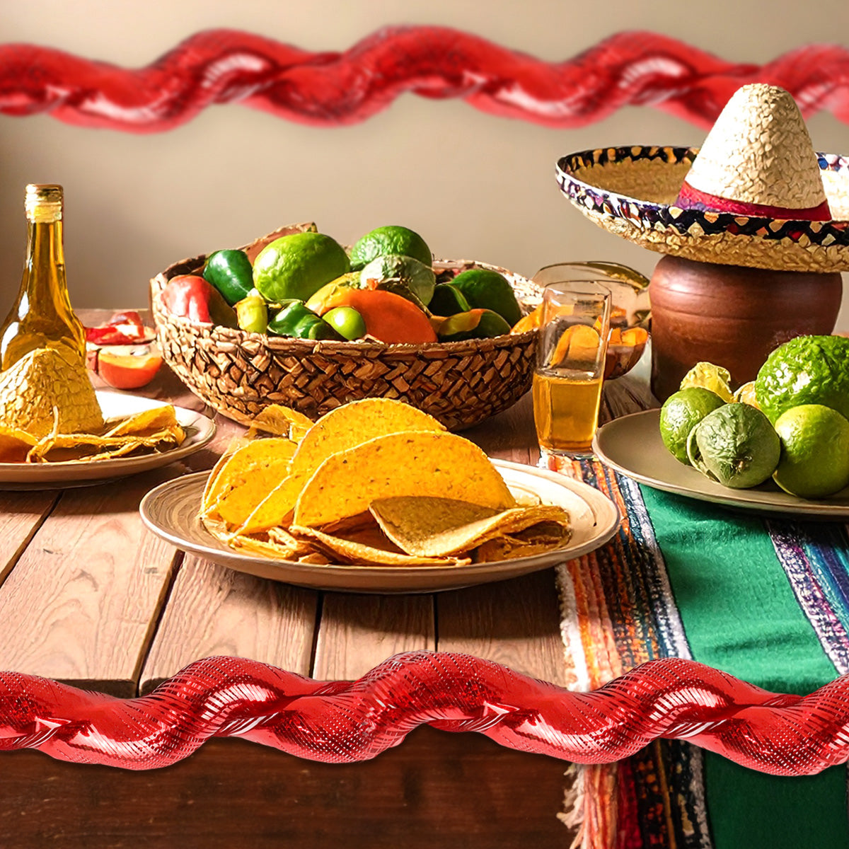 Tira en Espiral Decorativa, Color Rojo, 4 m